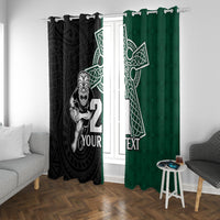 Custom New Zealand Ireland Rugby Window Curtain Warrior Black Fern and Shamrocks World Cup 2023 - Wonder Print Shop