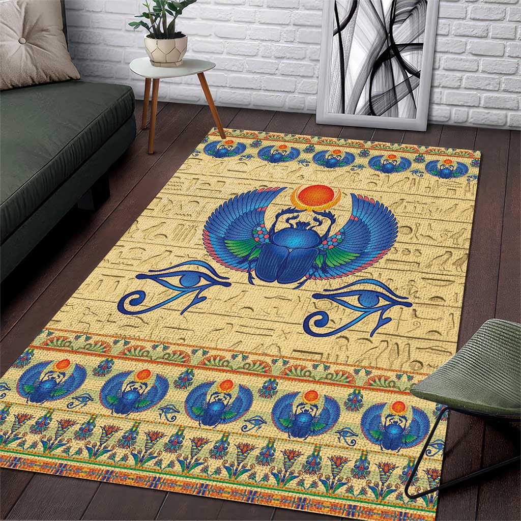 Ancient Egypt Scarab Beetle Area Rug LT9 - Wonder Print Shop