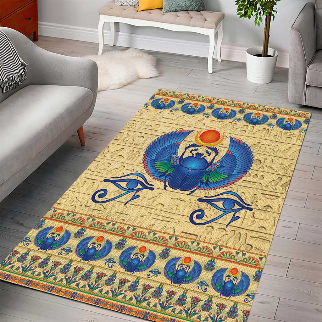 Ancient Egypt Scarab Beetle Area Rug LT9 - Wonder Print Shop