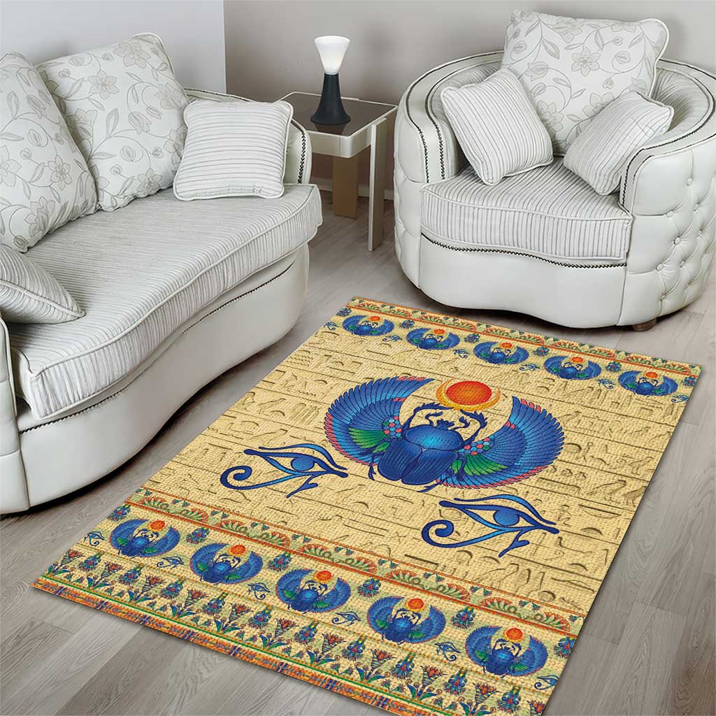 Ancient Egypt Scarab Beetle Area Rug LT9 - Wonder Print Shop