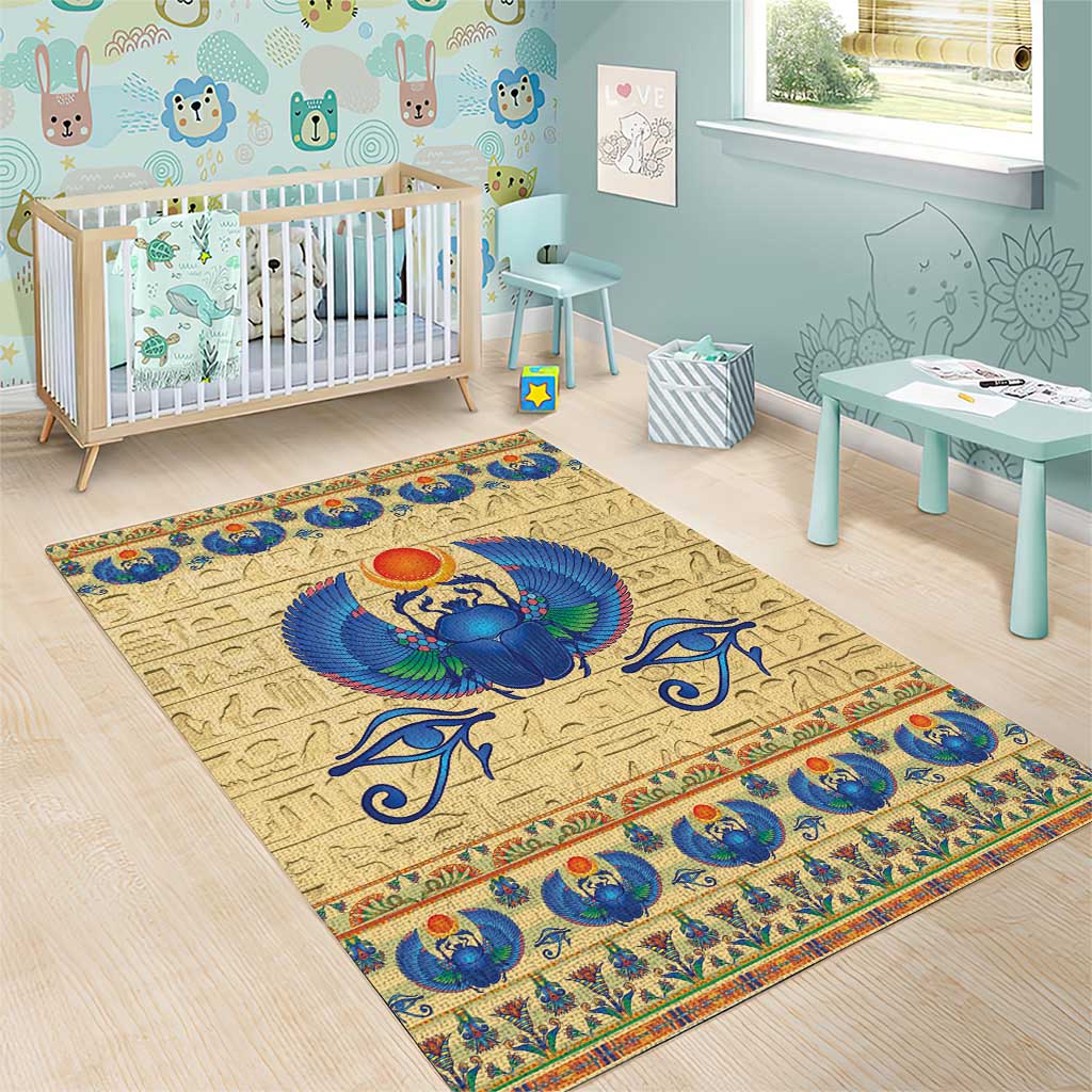 Ancient Egypt Scarab Beetle Area Rug LT9 - Wonder Print Shop