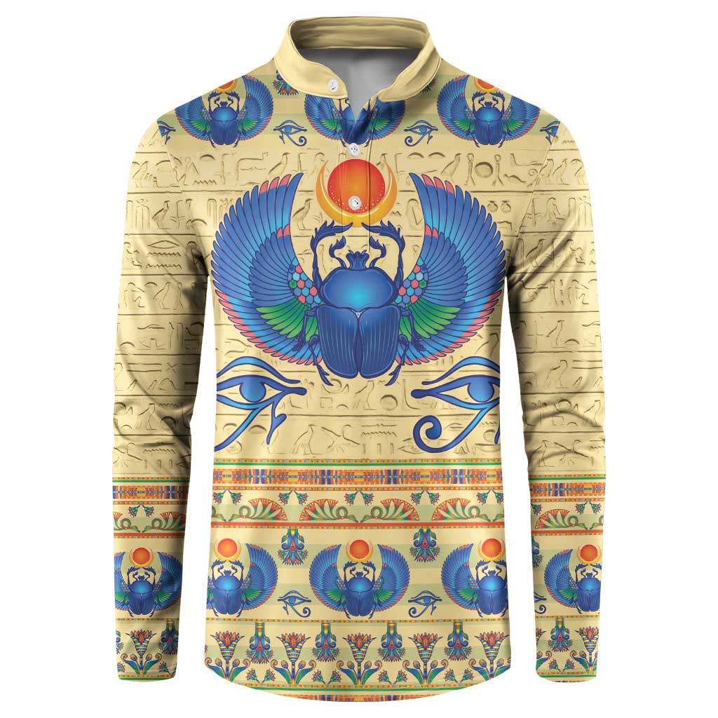 Ancient Egypt Scarab Beetle Button Sweatshirt LT9 - Wonder Print Shop