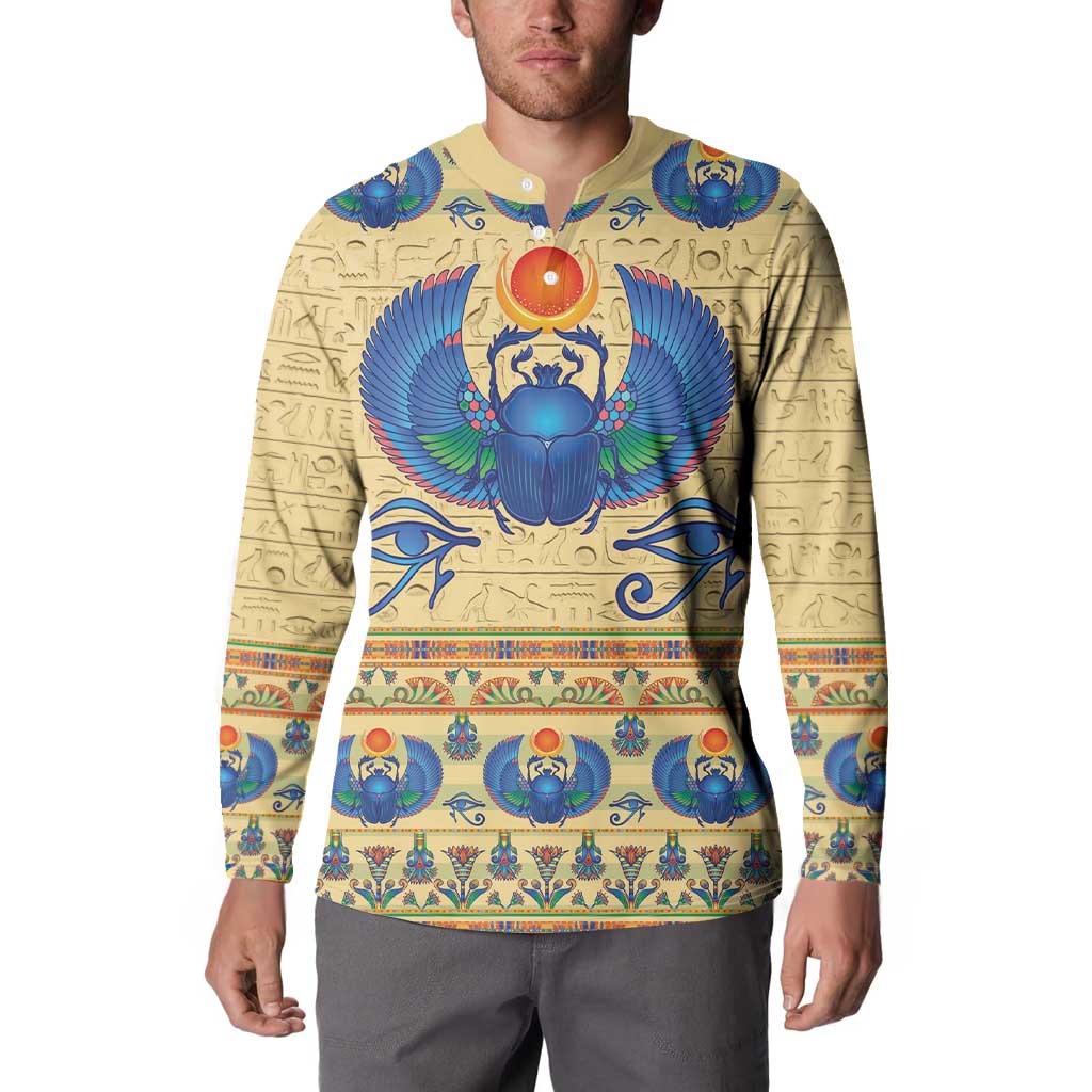 Ancient Egypt Scarab Beetle Button Sweatshirt LT9 - Wonder Print Shop