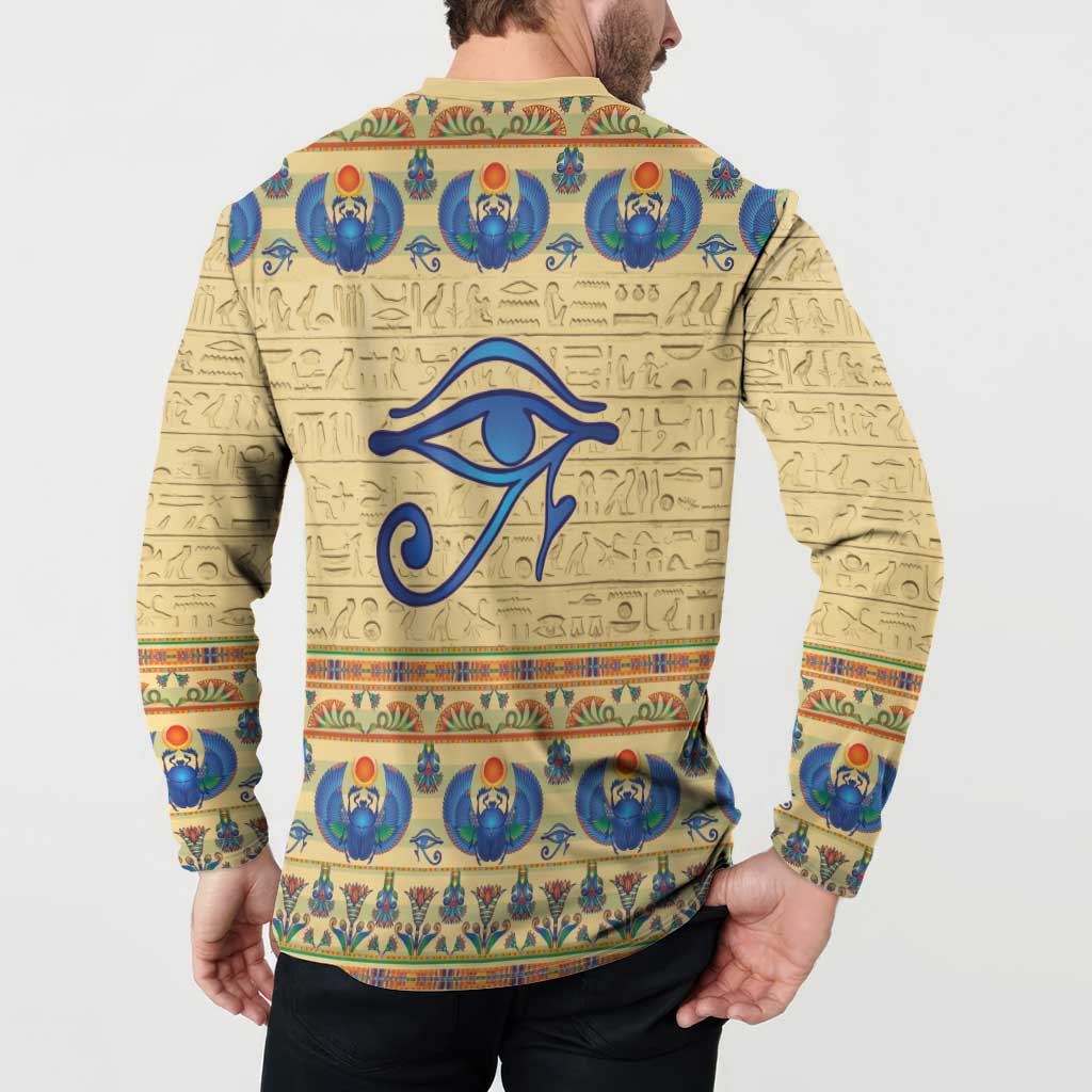 Ancient Egypt Scarab Beetle Button Sweatshirt LT9 - Wonder Print Shop