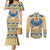 Ancient Egypt Scarab Beetle Couples Matching Mermaid Dress and Long Sleeve Button Shirt