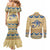 Ancient Egypt Scarab Beetle Couples Matching Mermaid Dress and Long Sleeve Button Shirt