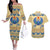 Ancient Egypt Scarab Beetle Couples Matching Off The Shoulder Long Sleeve Dress and Hawaiian Shirt LT9 - Wonder Print Shop