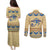 Ancient Egypt Scarab Beetle Couples Matching Puletasi and Long Sleeve Button Shirt LT9 - Wonder Print Shop