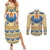 Ancient Egypt Scarab Beetle Couples Matching Summer Maxi Dress and Long Sleeve Button Shirt LT9 - Wonder Print Shop