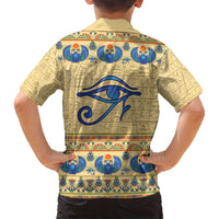 Ancient Egypt Scarab Beetle Family Matching Long Sleeve Bodycon Dress and Hawaiian Shirt LT9 - Wonder Print Shop