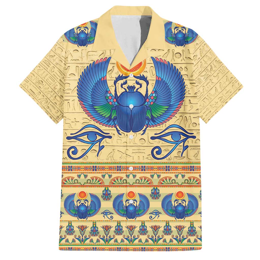 Ancient Egypt Scarab Beetle Family Matching Long Sleeve Bodycon Dress and Hawaiian Shirt LT9 - Wonder Print Shop