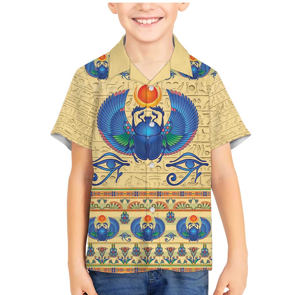 Ancient Egypt Scarab Beetle Family Matching Mermaid Dress and Hawaiian Shirt LT9 - Wonder Print Shop