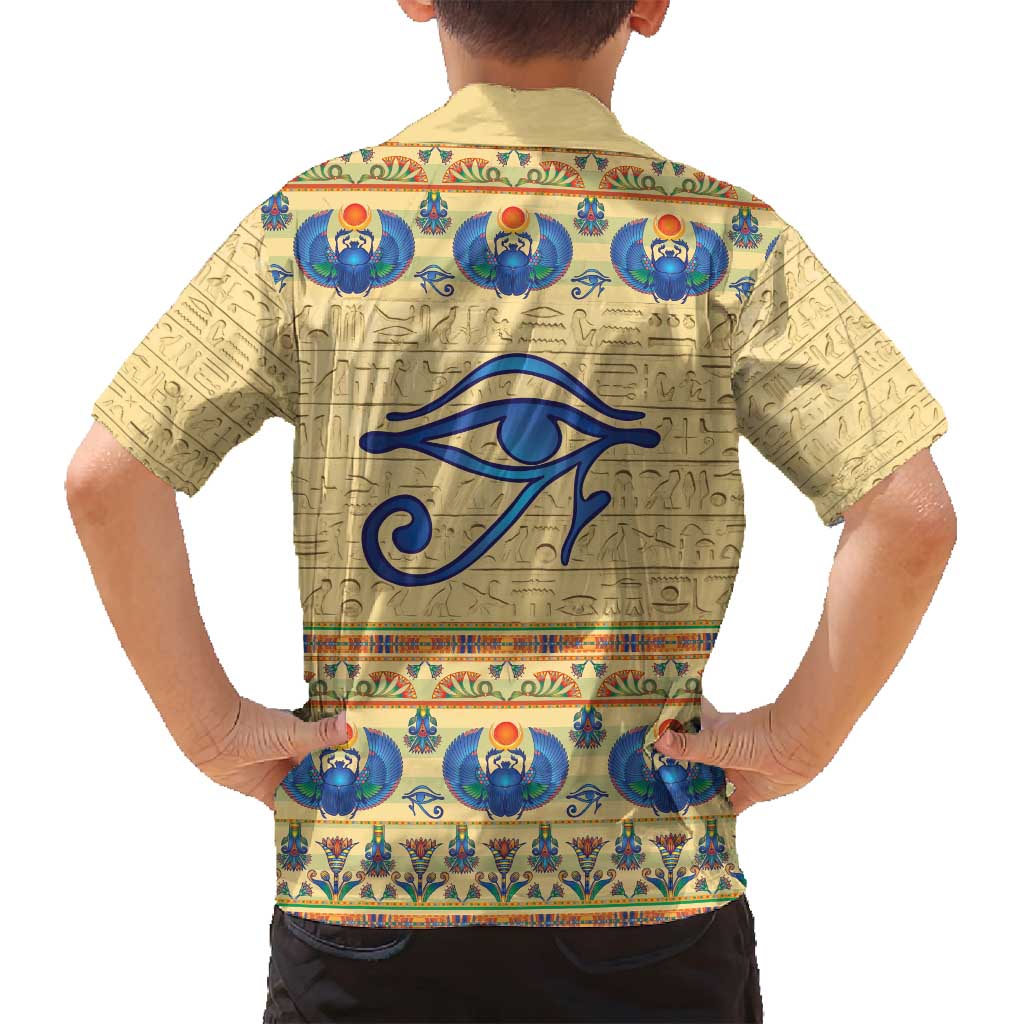Ancient Egypt Scarab Beetle Family Matching Off Shoulder Maxi Dress and Hawaiian Shirt LT9 - Wonder Print Shop