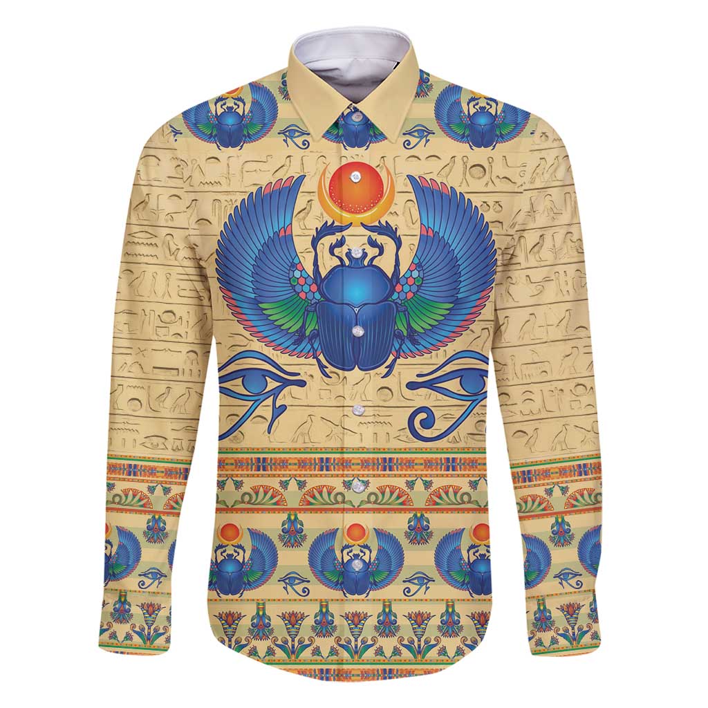 Ancient Egypt Scarab Beetle Family Matching Off Shoulder Maxi Dress and Hawaiian Shirt LT9 - Wonder Print Shop