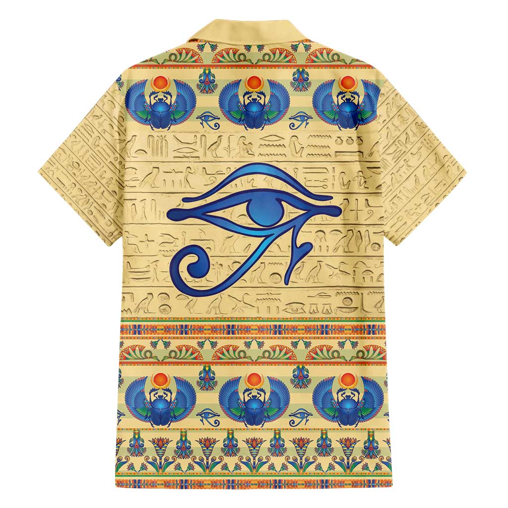 Ancient Egypt Scarab Beetle Family Matching Short Sleeve Bodycon Dress and Hawaiian Shirt - Wonder Print Shop