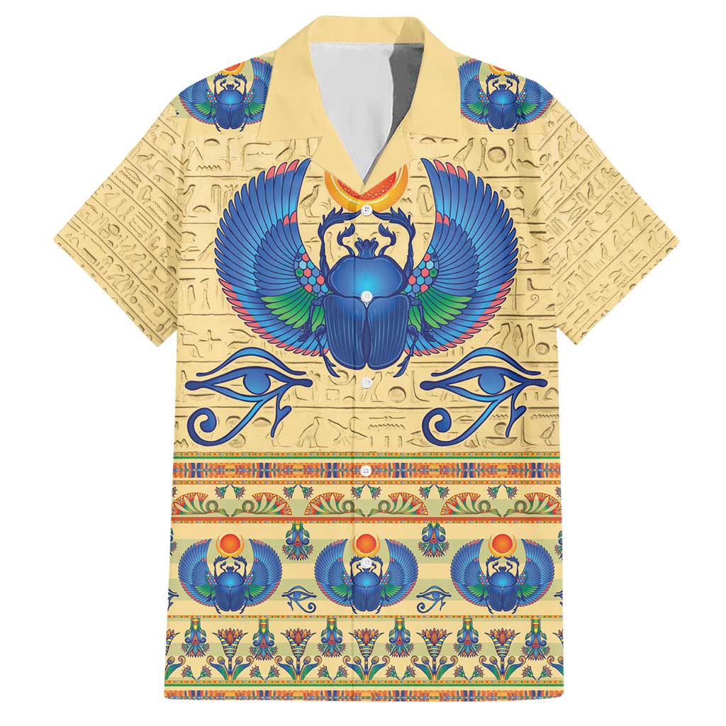 Ancient Egypt Scarab Beetle Hawaiian Shirt - Wonder Print Shop
