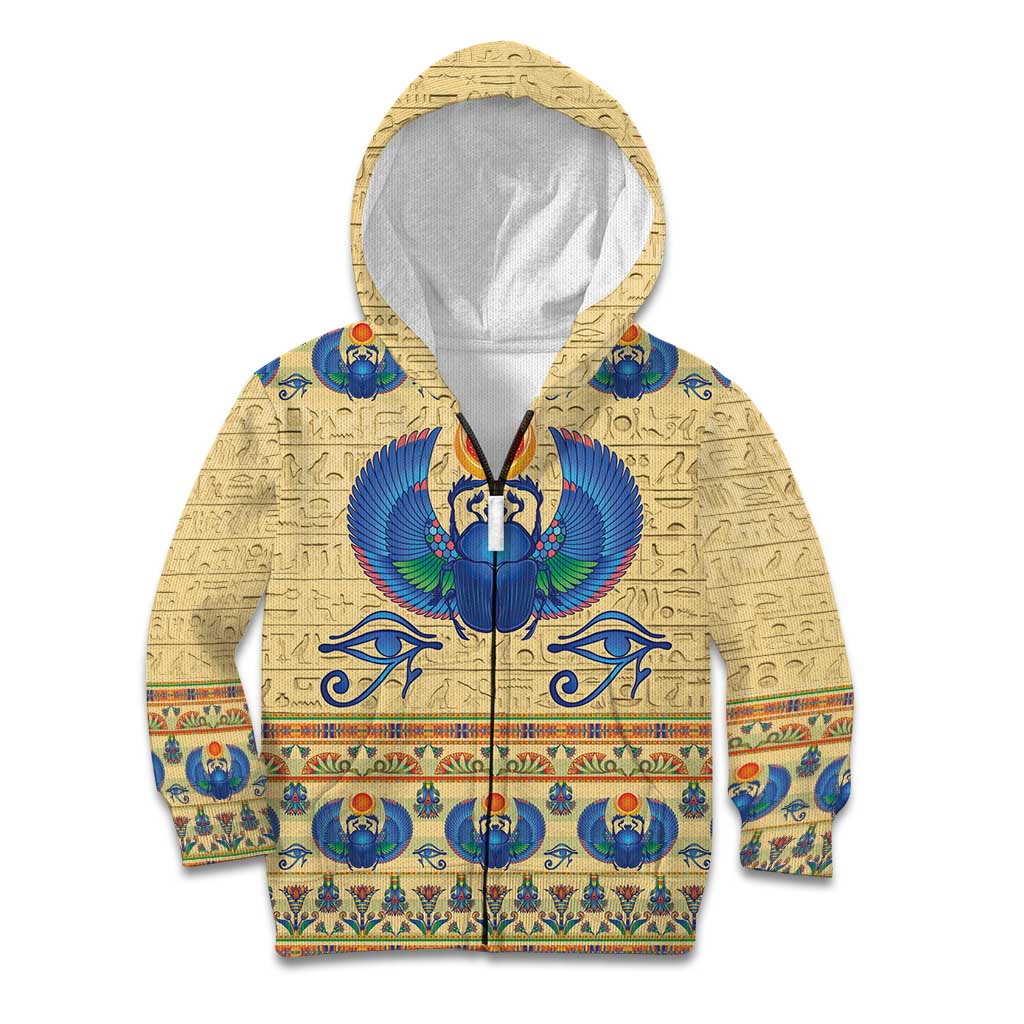Ancient Egypt Scarab Beetle Kid Hoodie - Wonder Print Shop