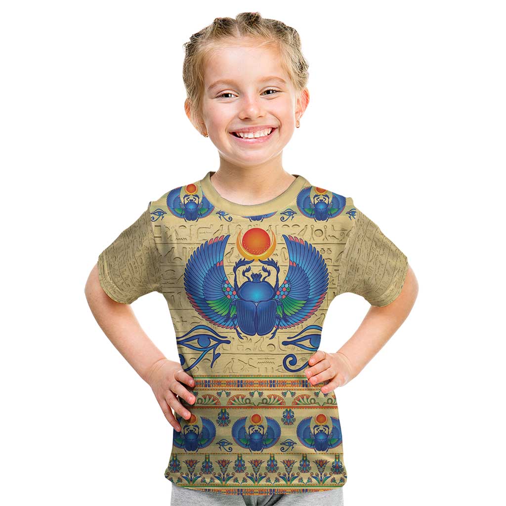 Ancient Egypt Scarab Beetle Kid T Shirt - Wonder Print Shop