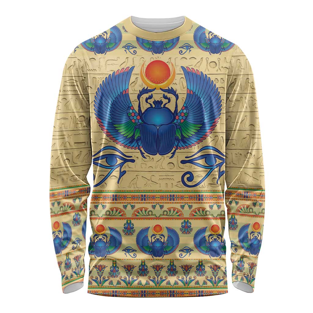 Ancient Egypt Scarab Beetle Long Sleeve Shirt - Wonder Print Shop