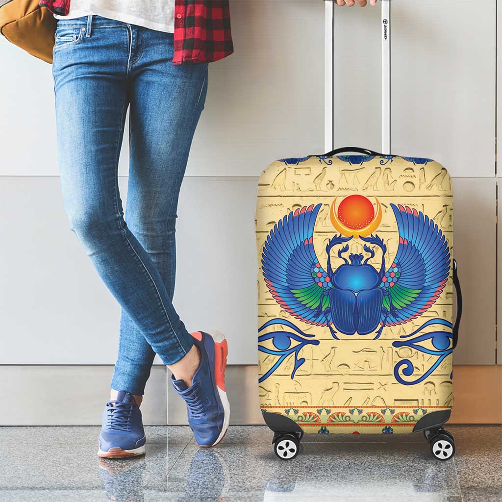 Ancient Egypt Scarab Beetle Luggage Cover - Wonder Print Shop