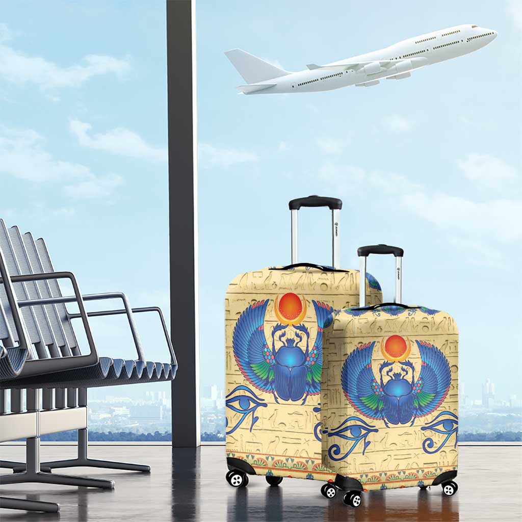 Ancient Egypt Scarab Beetle Luggage Cover - Wonder Print Shop