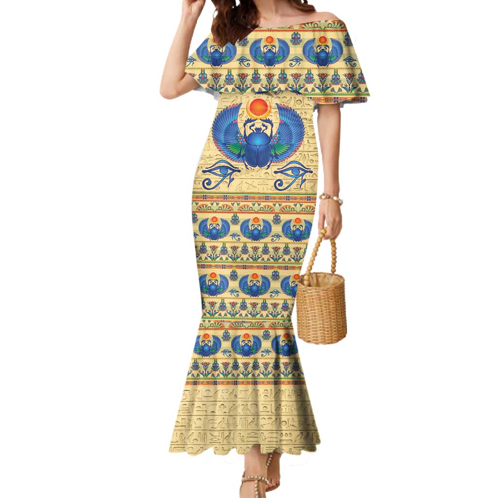 Ancient Egypt Scarab Beetle Mermaid Dress - Wonder Print Shop