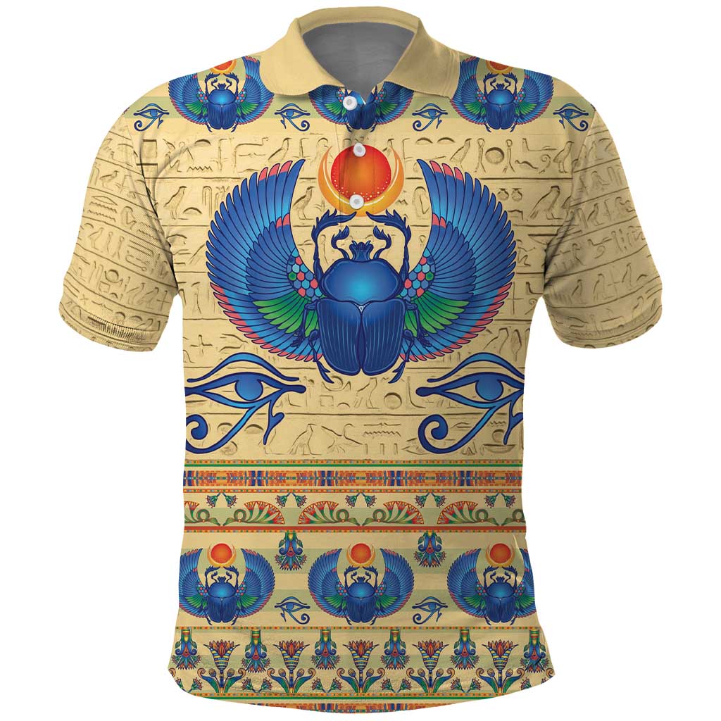Ancient Egypt Scarab Beetle Polo Shirt - Wonder Print Shop