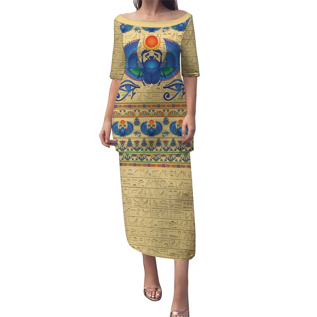 Ancient Egypt Scarab Beetle Puletasi - Wonder Print Shop