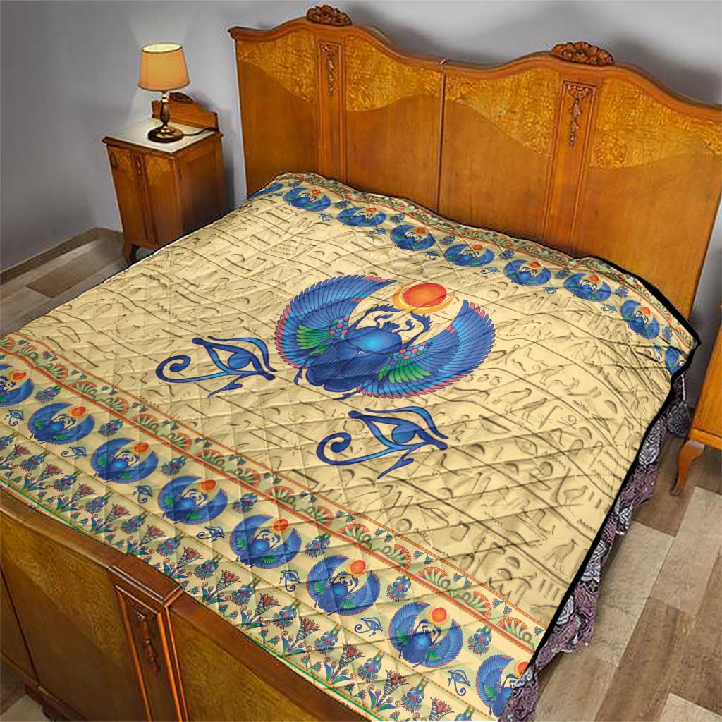 Ancient Egypt Scarab Beetle Quilt - Wonder Print Shop