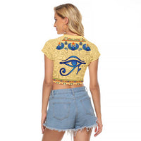 Ancient Egypt Scarab Beetle Raglan Cropped T Shirt - Wonder Print Shop