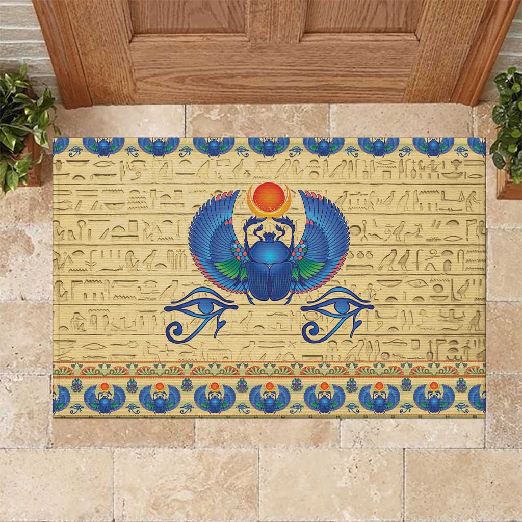 Ancient Egypt Scarab Beetle Rubber Doormat - Wonder Print Shop