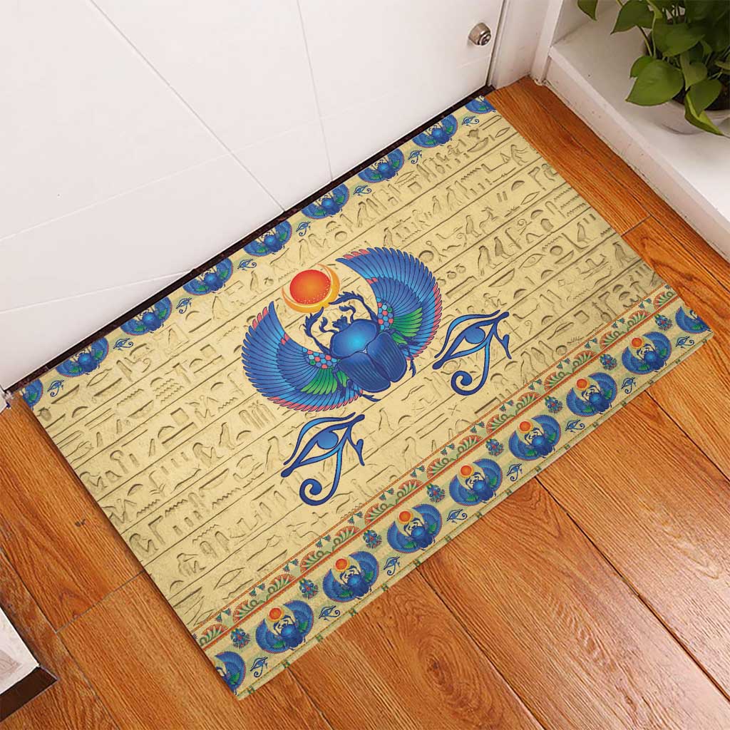 Ancient Egypt Scarab Beetle Rubber Doormat - Wonder Print Shop