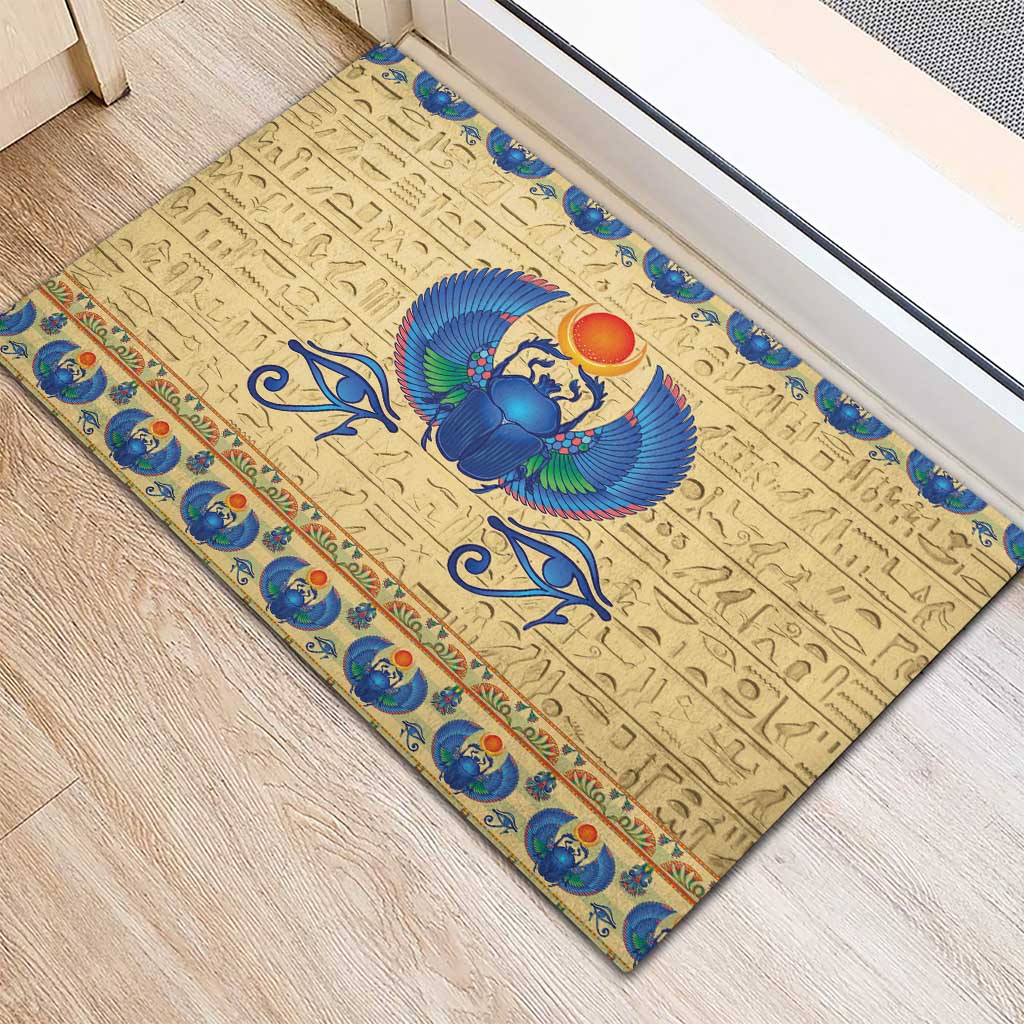 Ancient Egypt Scarab Beetle Rubber Doormat - Wonder Print Shop
