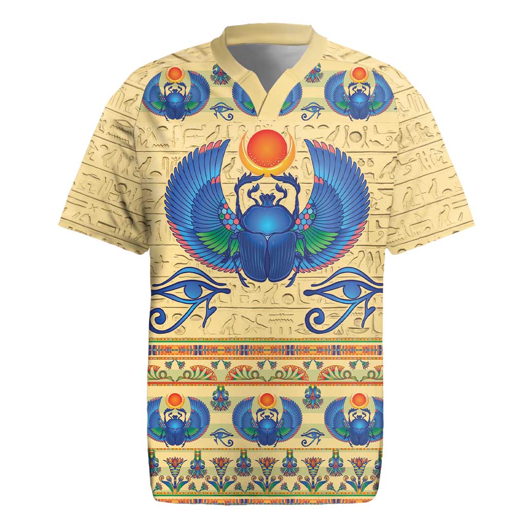 Ancient Egypt Scarab Beetle Rugby Jersey - Wonder Print Shop