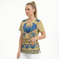 Ancient Egypt Scarab Beetle Scrub Top