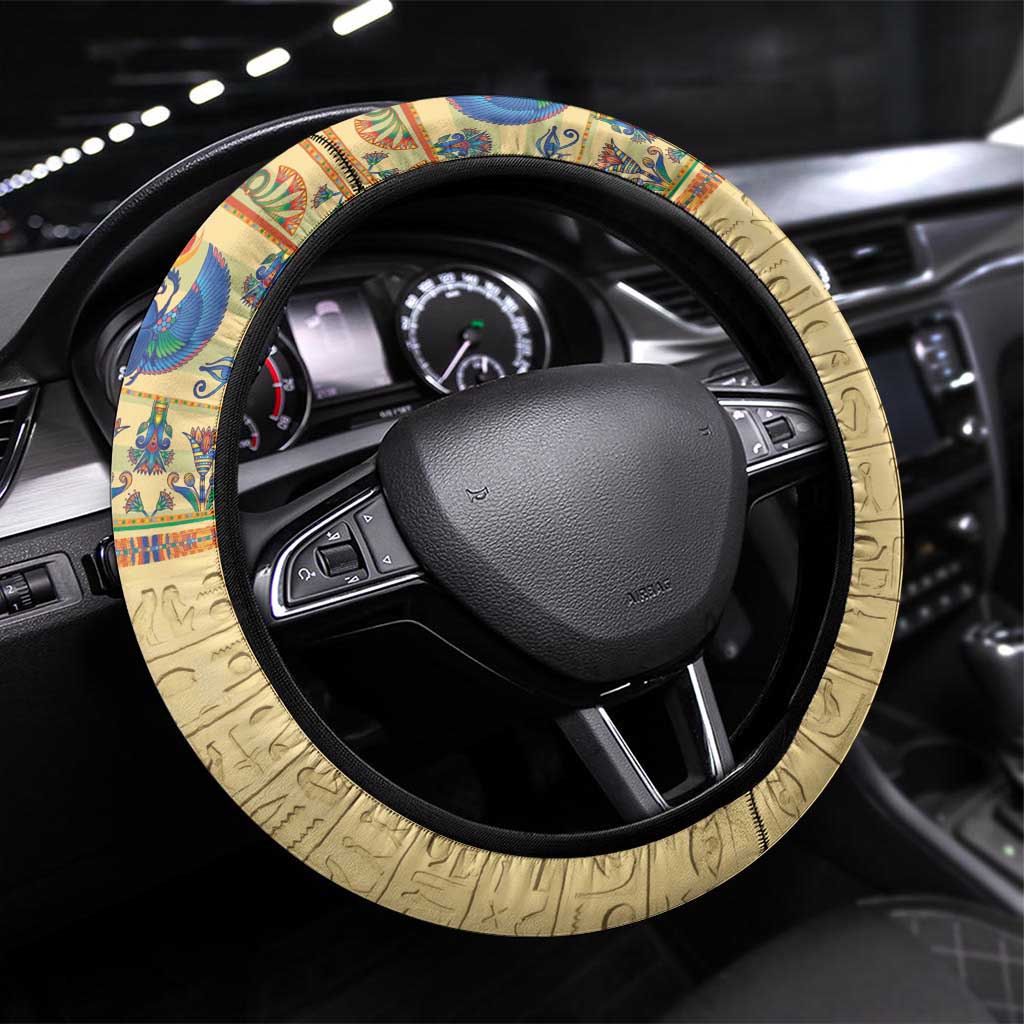 Ancient Egypt Scarab Beetle Steering Wheel Cover - Wonder Print Shop