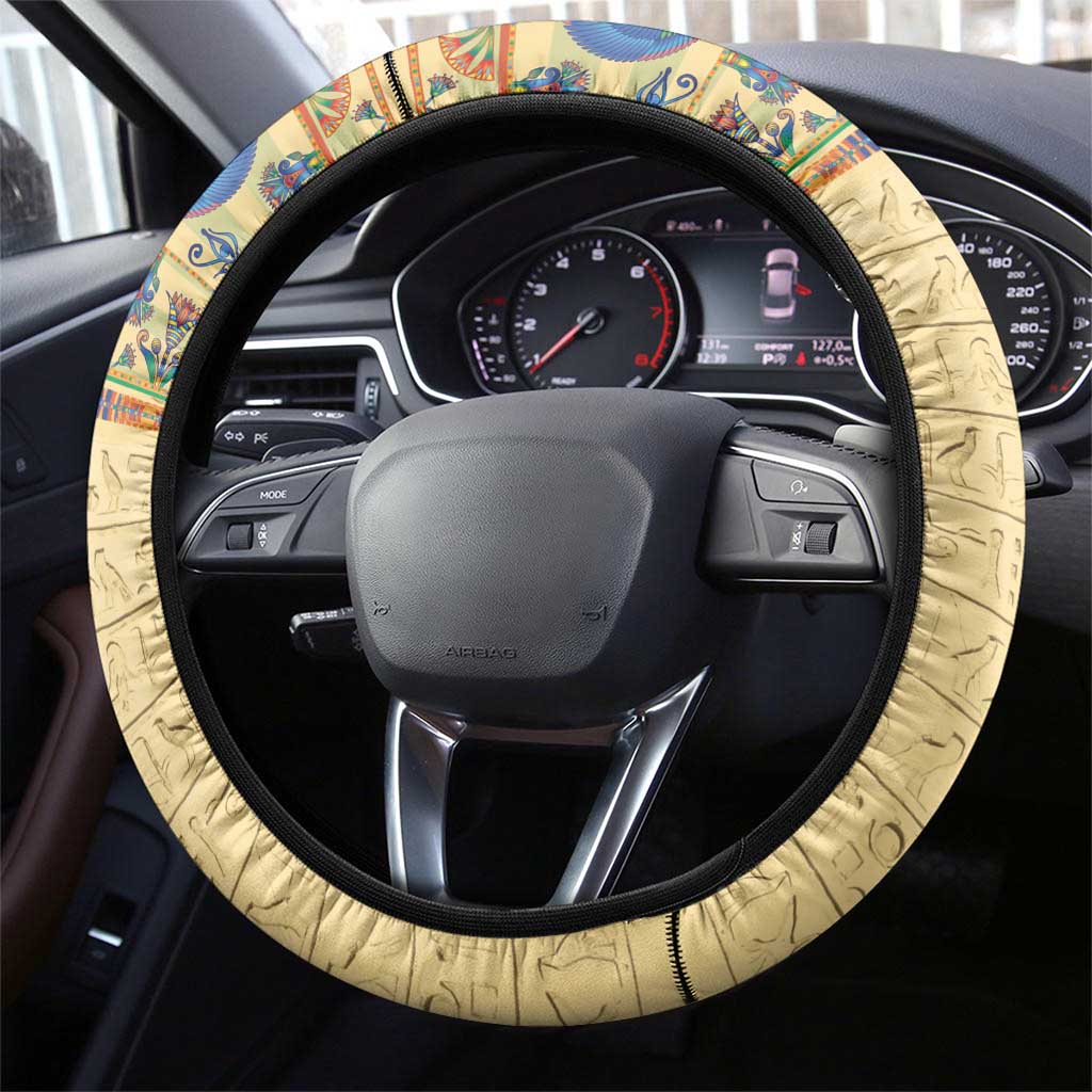 Ancient Egypt Scarab Beetle Steering Wheel Cover - Wonder Print Shop