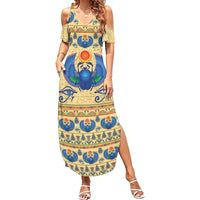 Ancient Egypt Scarab Beetle Summer Maxi Dress - Wonder Print Shop