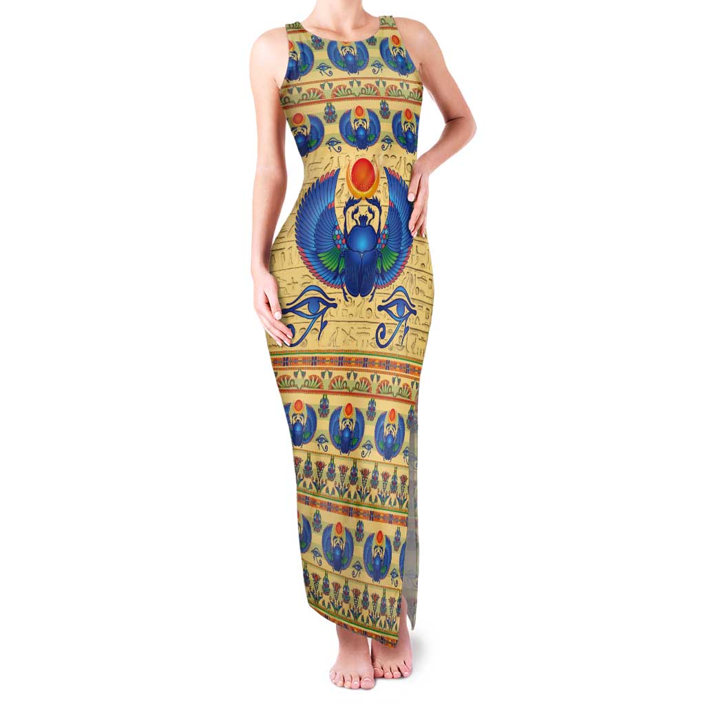 Ancient Egypt Scarab Beetle Tank Maxi Dress - Wonder Print Shop