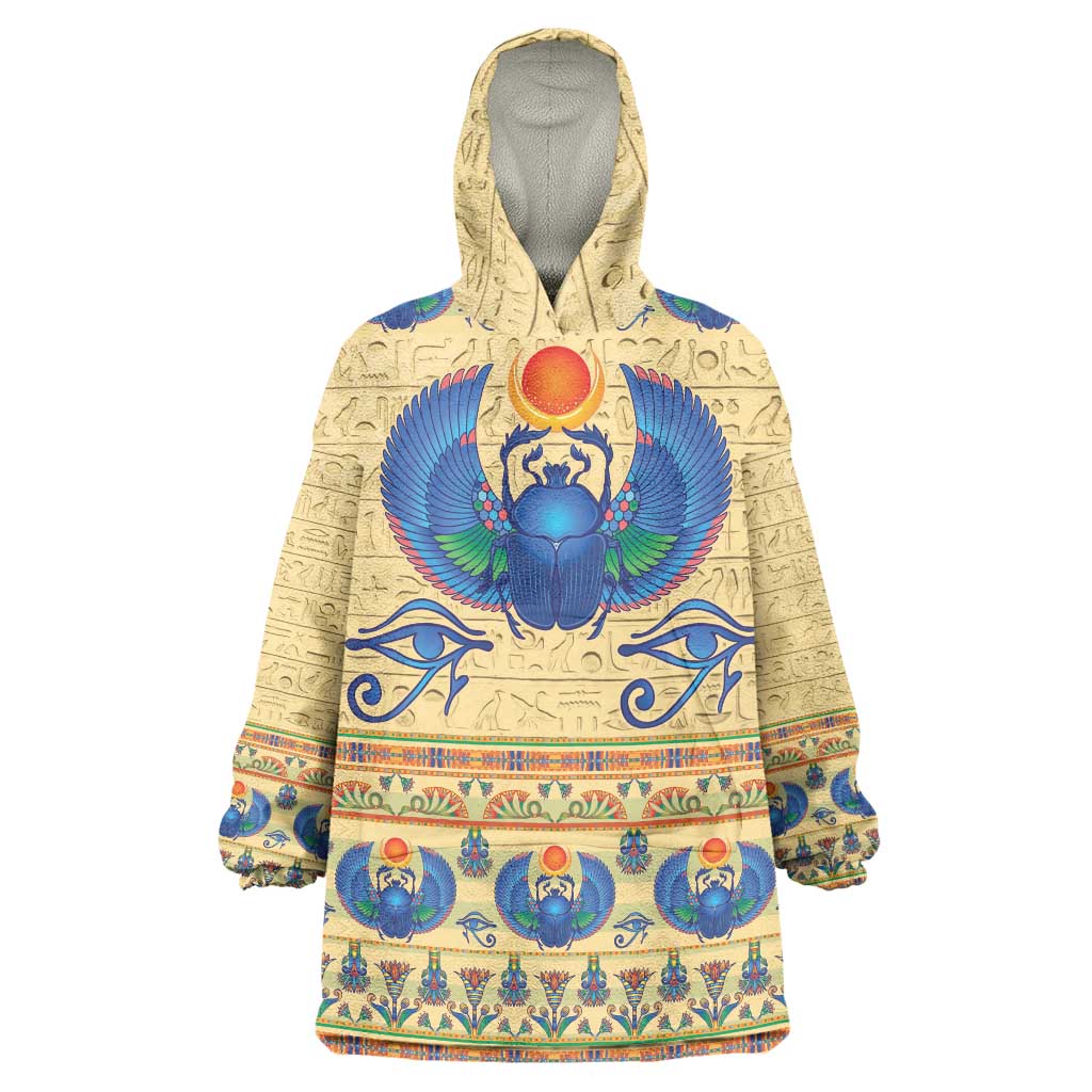 Ancient Egypt Scarab Beetle Wearable Blanket Hoodie - Wonder Print Shop