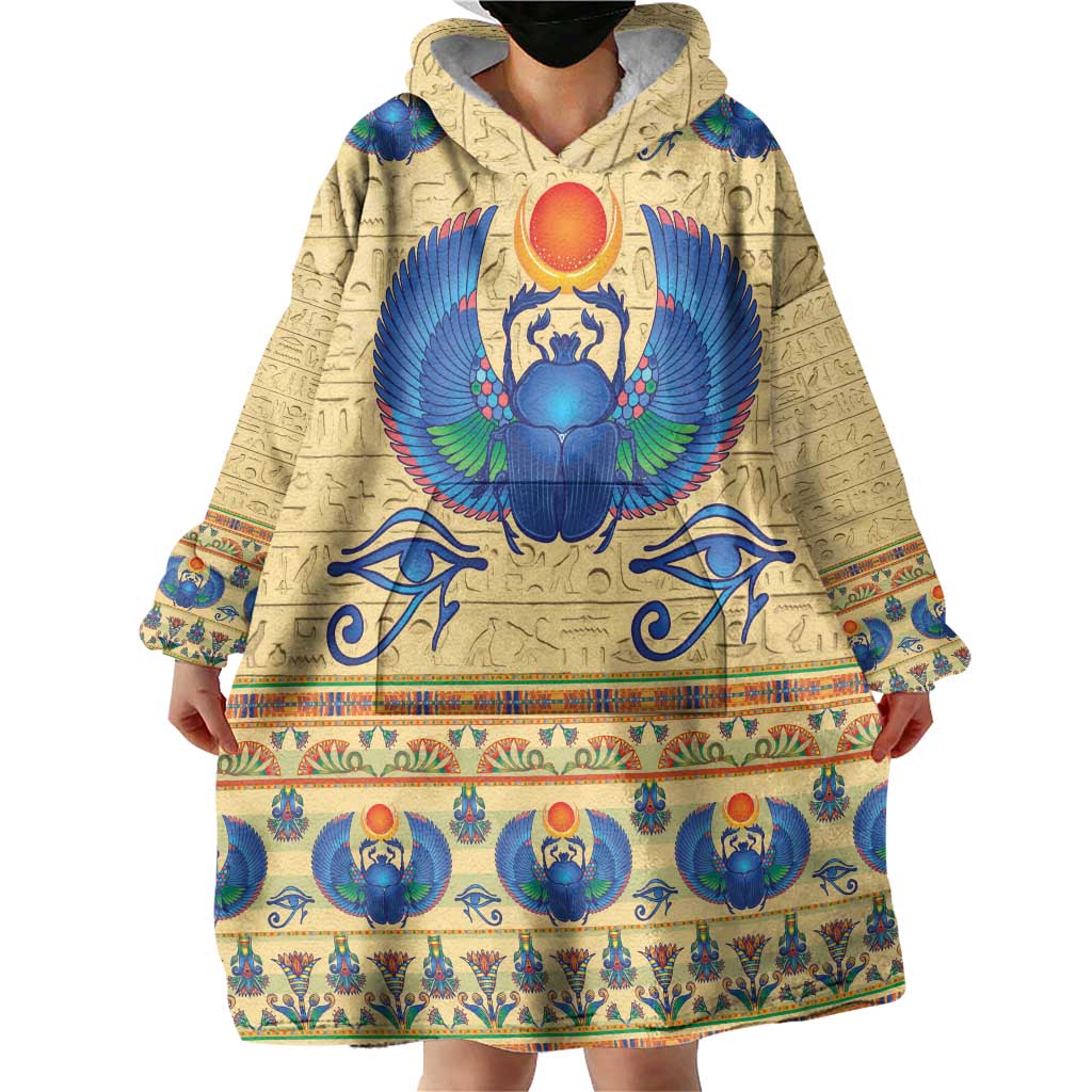Ancient Egypt Scarab Beetle Wearable Blanket Hoodie - Wonder Print Shop
