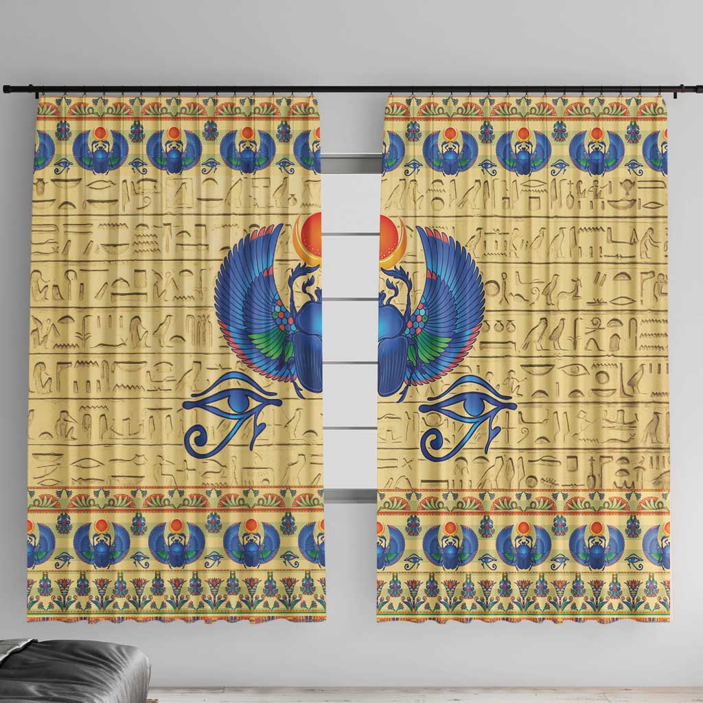 Ancient Egypt Scarab Beetle Window Curtain - Wonder Print Shop