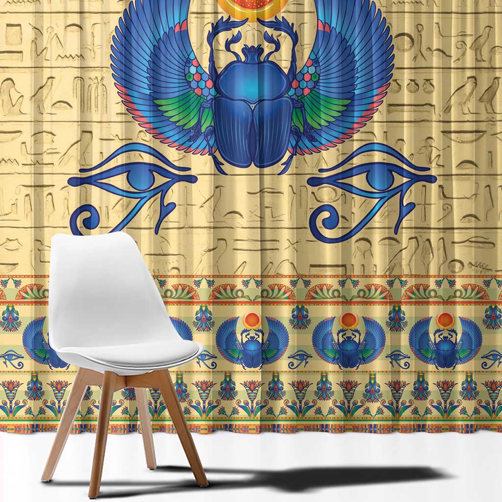 Ancient Egypt Scarab Beetle Window Curtain - Wonder Print Shop