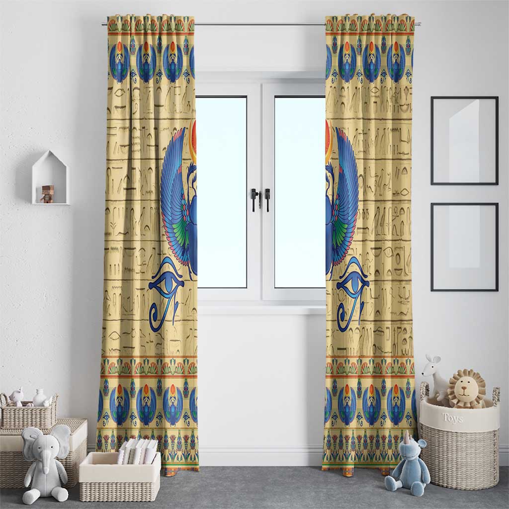 Ancient Egypt Scarab Beetle Window Curtain - Wonder Print Shop