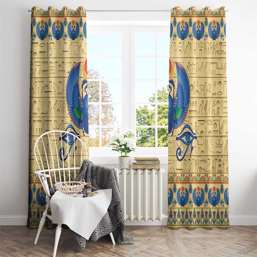 Ancient Egypt Scarab Beetle Window Curtain - Wonder Print Shop