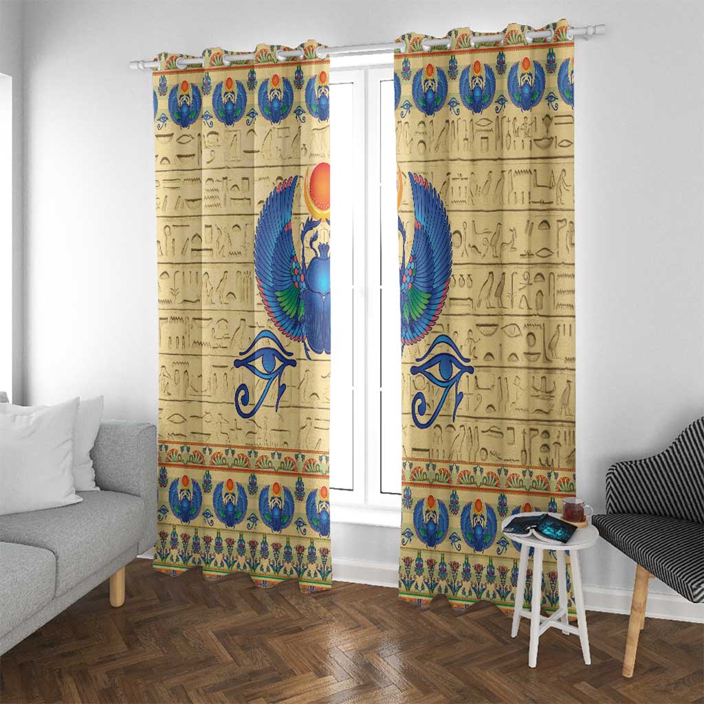 Ancient Egypt Scarab Beetle Window Curtain - Wonder Print Shop