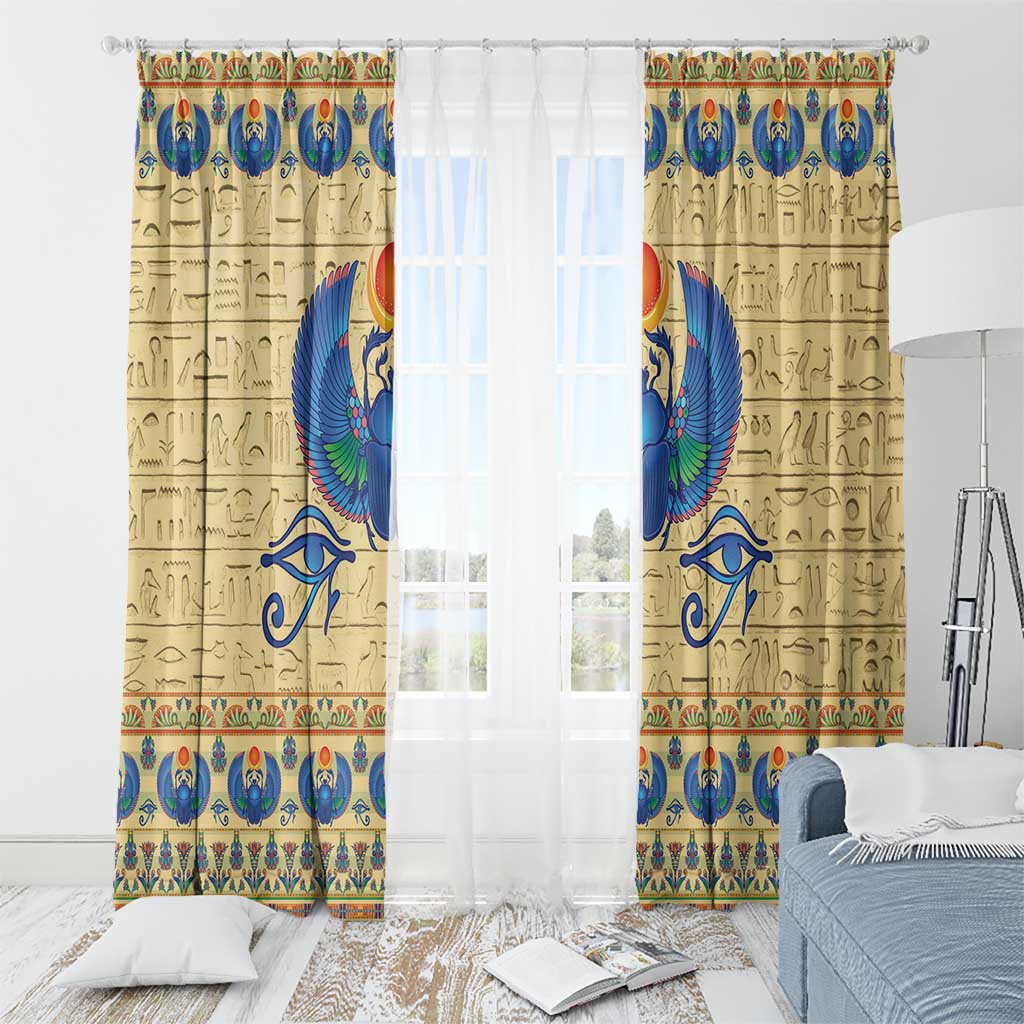 Ancient Egypt Scarab Beetle Window Curtain - Wonder Print Shop