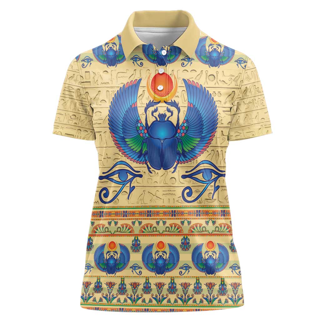 Ancient Egypt Scarab Beetle Women Polo Shirt - Wonder Print Shop