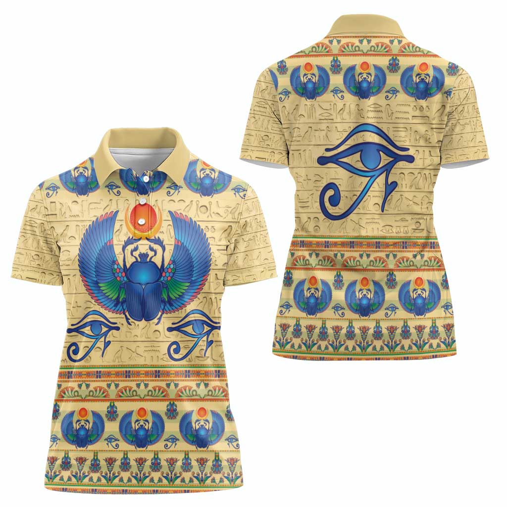 Ancient Egypt Scarab Beetle Women Polo Shirt - Wonder Print Shop