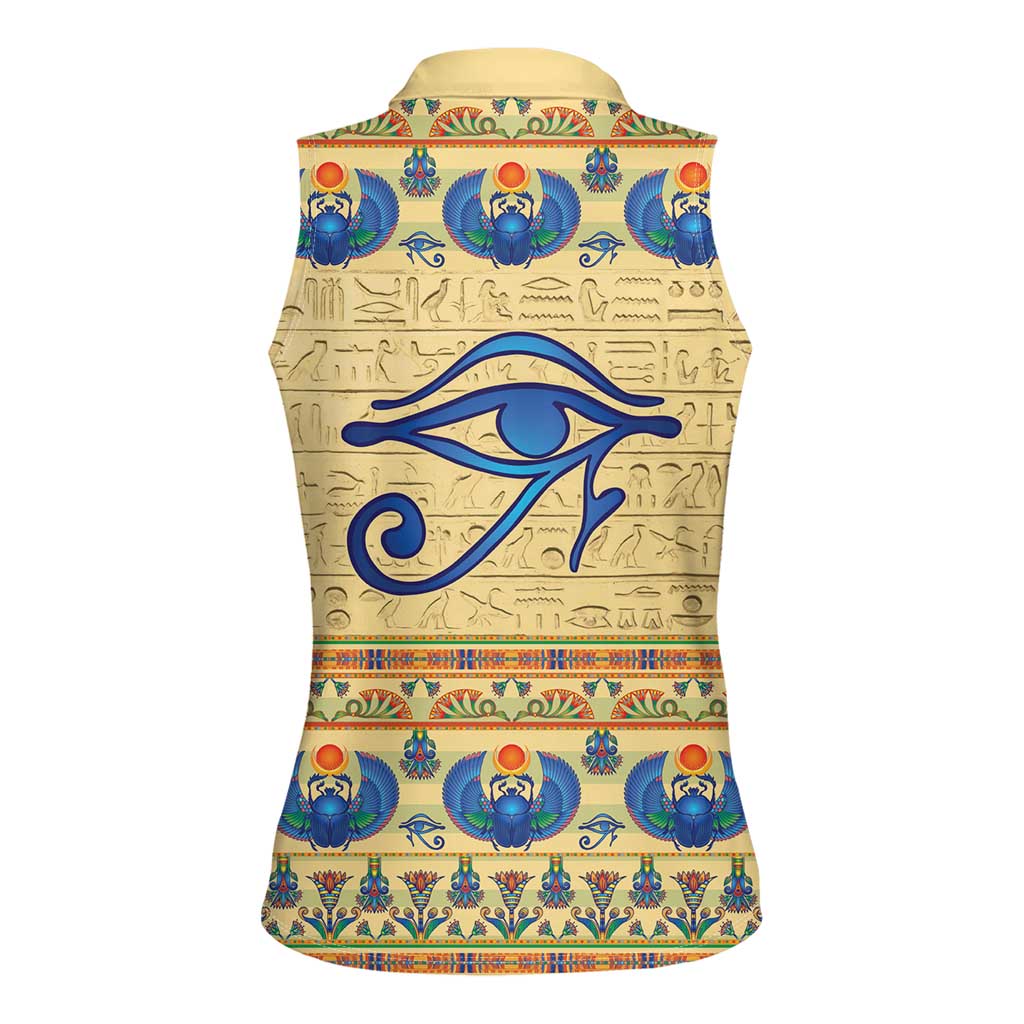 Ancient Egypt Scarab Beetle Women Sleeveless Polo Shirt - Wonder Print Shop